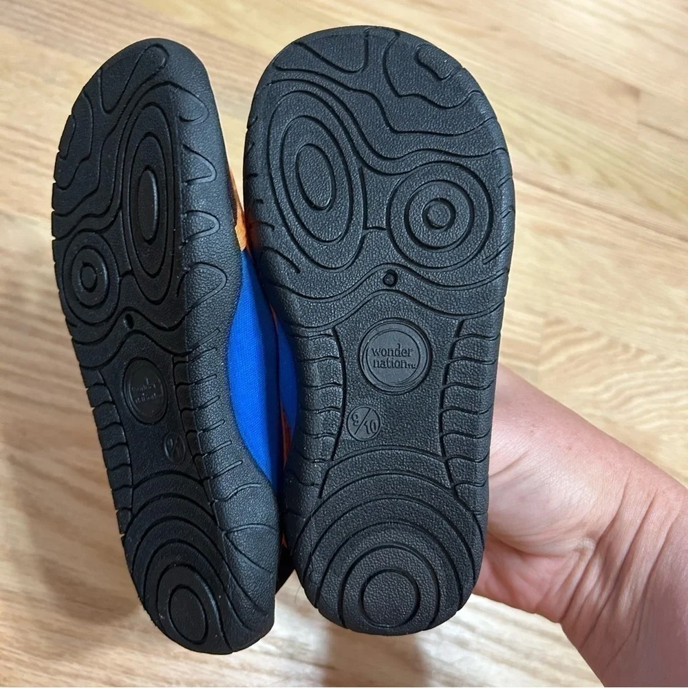 Wonder Nation Swim Shoes NEW Sz 9 10 Black Blue Orange Kids Toddler